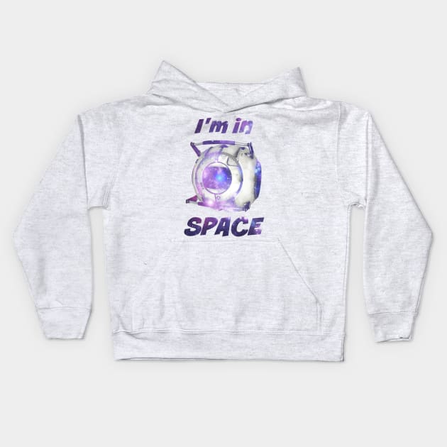 Portal 2 Wheatley "I'm in Space!" Galaxy Print Kids Hoodie by TheArtsyElf